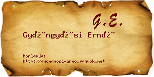 Gyöngyösi Ernő névjegykártya